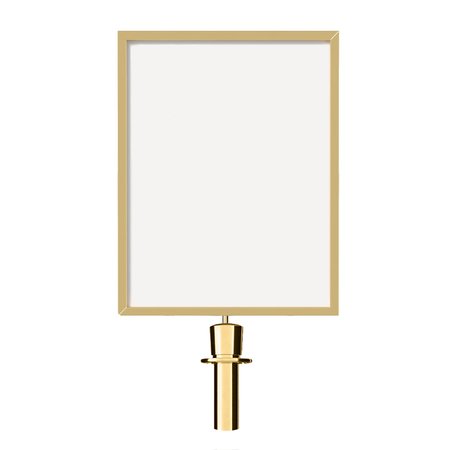 MONTOUR LINE Stanchion Post Top Sign Frame 22x28" V Pol Brass, LINE FORMS HERE HDSF-2228-V-PB-LINEFORMSHERE